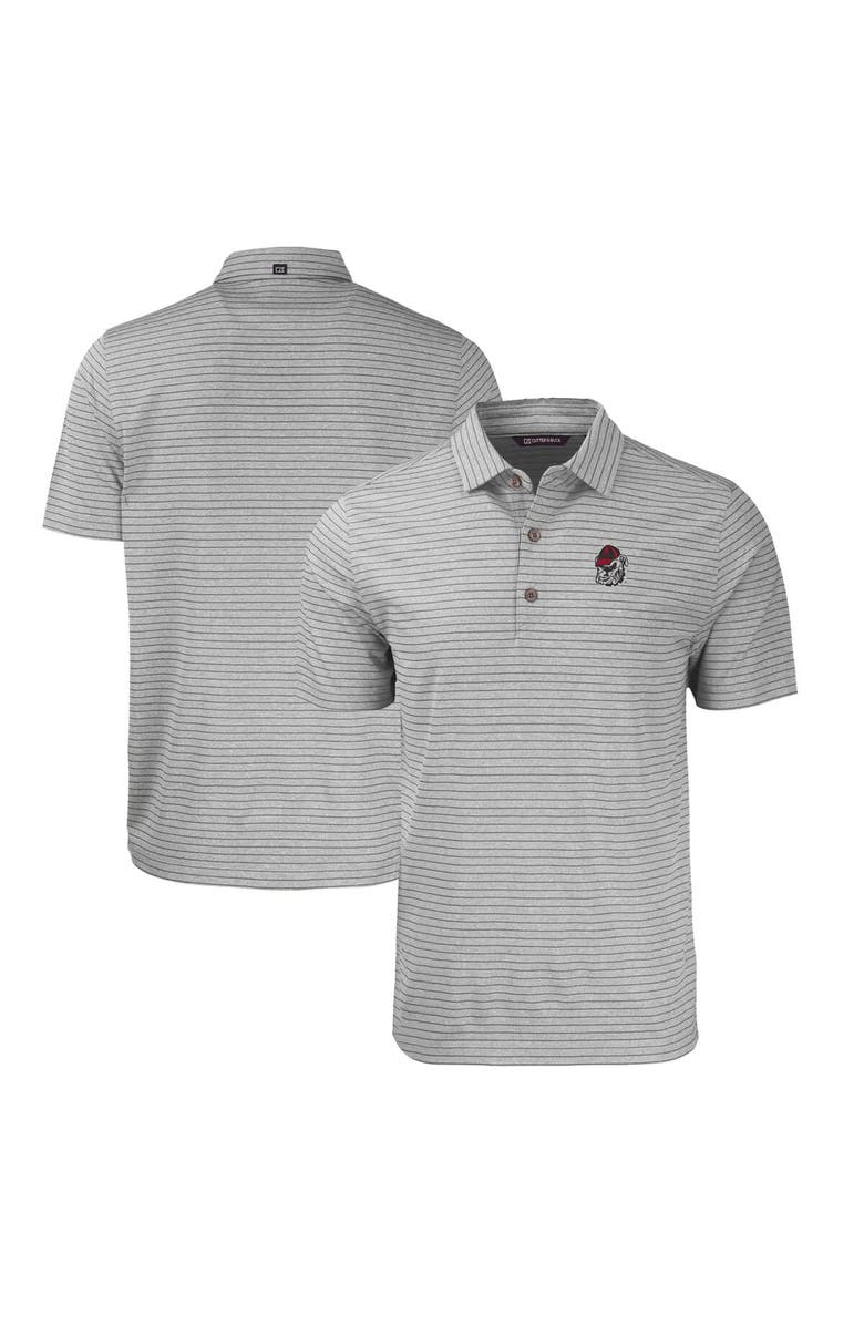 Cutter & Buck Men's Cutter & Buck  Heather Gray Georgia Bulldogs Big & Tall Forge Eco Heather Stripe Stretch Recycled Polo, Main, color, 