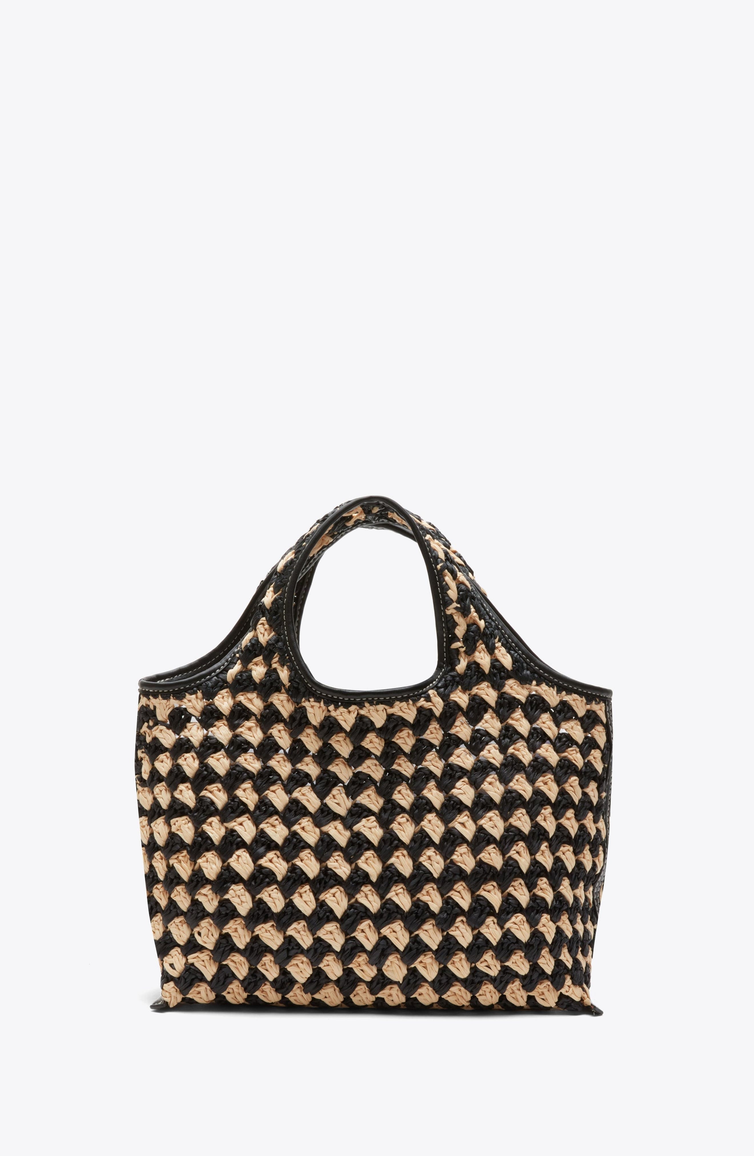 3.1 Phillip Lim Crochet Raffia Mini Market Tote, Alternate, color, Black-Buckwheat
