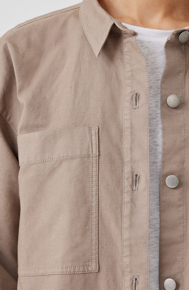 Eileen Fisher Boxy Stretch Organic Cotton & Hemp Shirt Jacket, Alternate, color, Briar