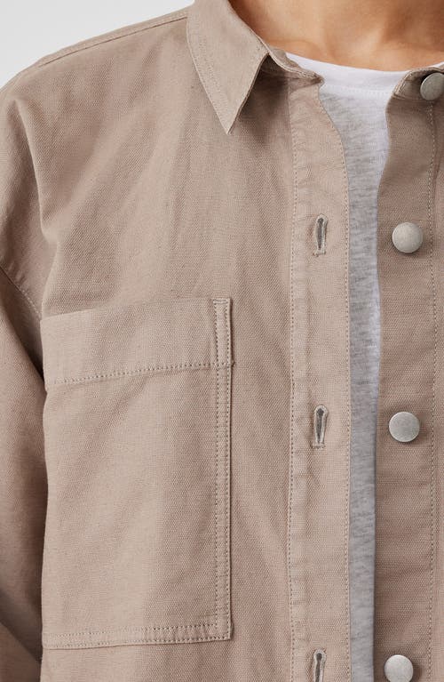 Eileen Fisher Cotton Hemp Stretch Shirt Jacket In Briar