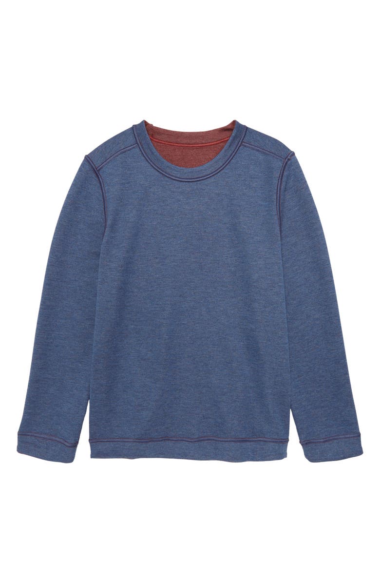 Johnston & Murphy Kids' Solid Reversible Crewneck Long Sleeve T-Shirt, Alternate, color,