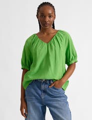 Albaray Air Flow V-Neck Gathered Top