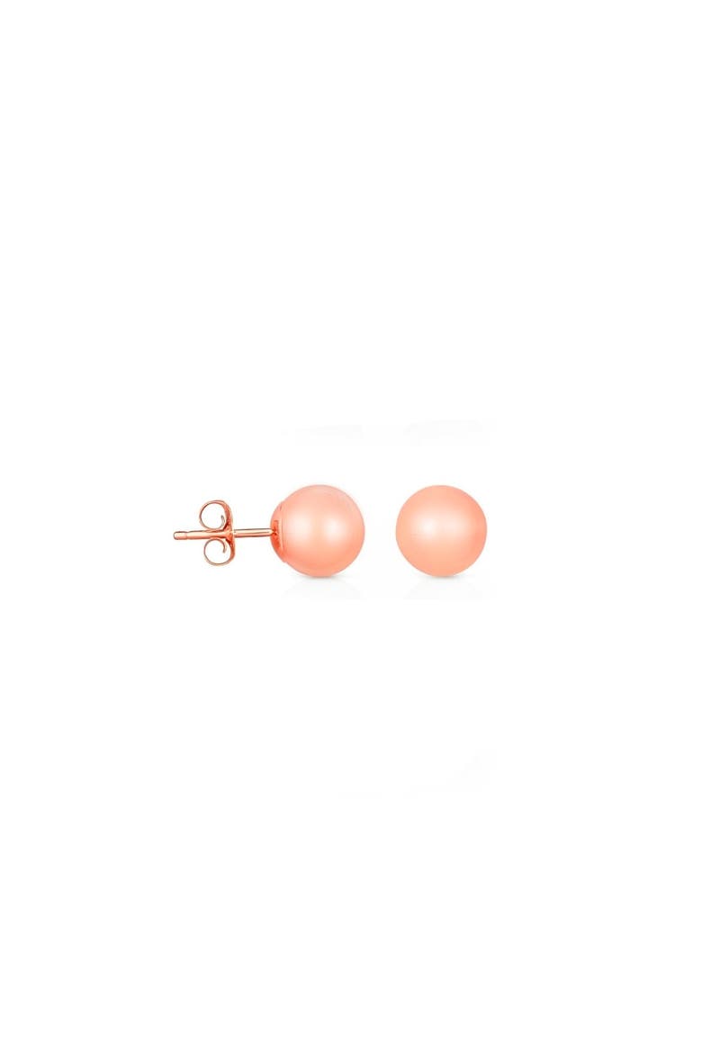 Sterling Silver Small Ball Studs, Main, color, Rose