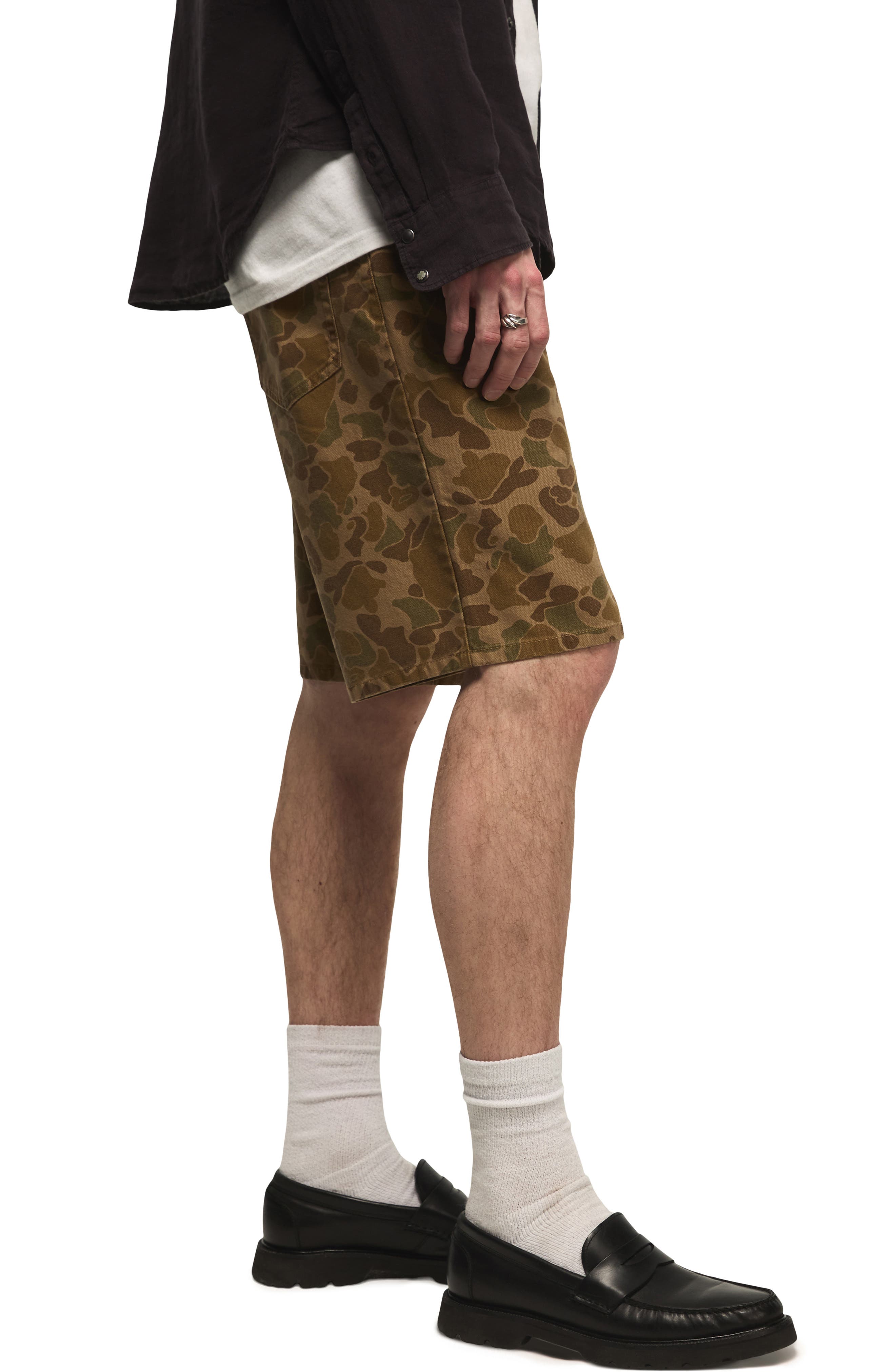 Camo Print Canvas Shorts - image 2