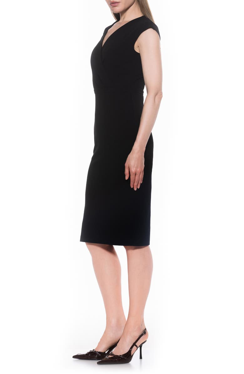 Alexia Admor Essence Cap Sleeve Midi Sheath Dress, Alternate, color, Black