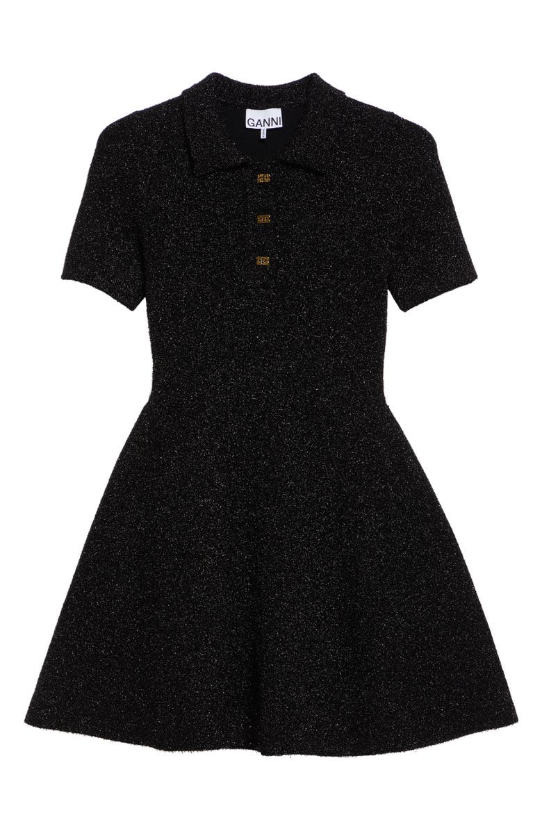 Ganni Sparkle Knit Short Sleeve Minidress, Alternate, color, 