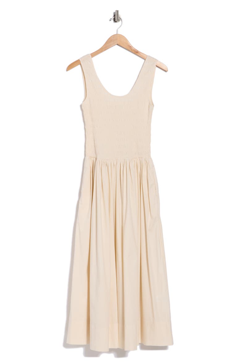 Sleeveless Smocked Sundress, Alternate, color, BONE