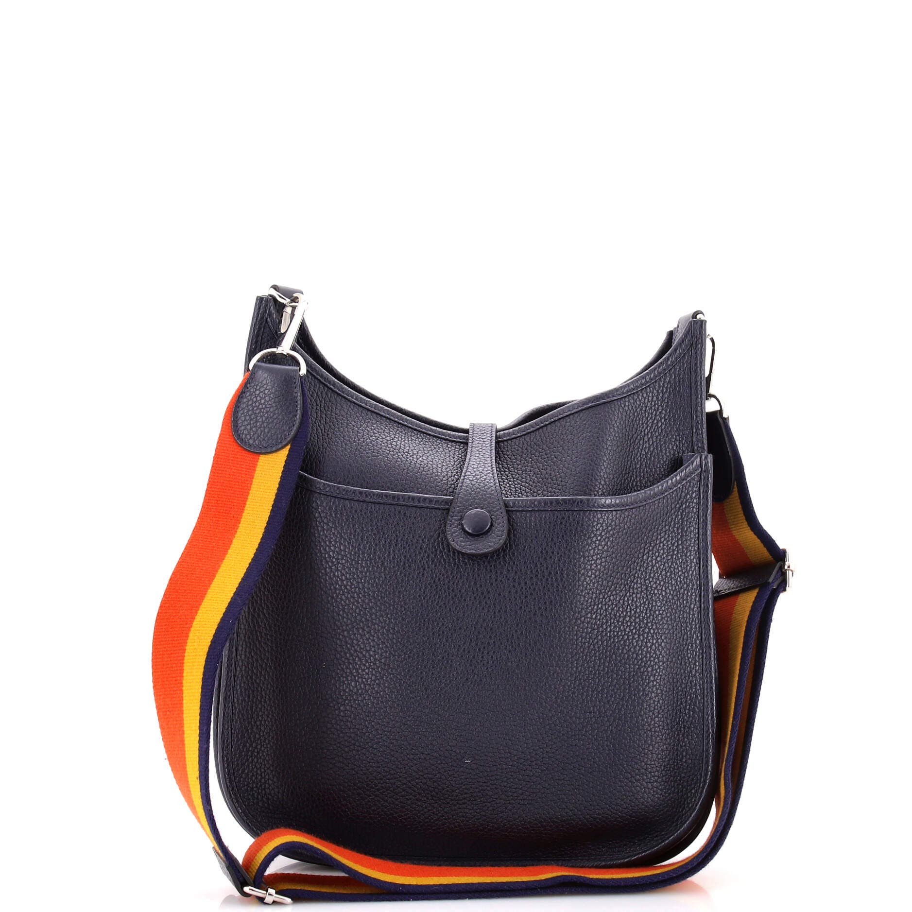 Pre-Owned Hermes Evelyne Bag Gen III Clemence PM, Alternate, color, Bleu Nuit