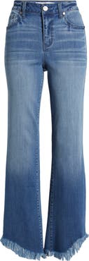 1822 Denim High Waist Raw Hem Bootcut Jeans