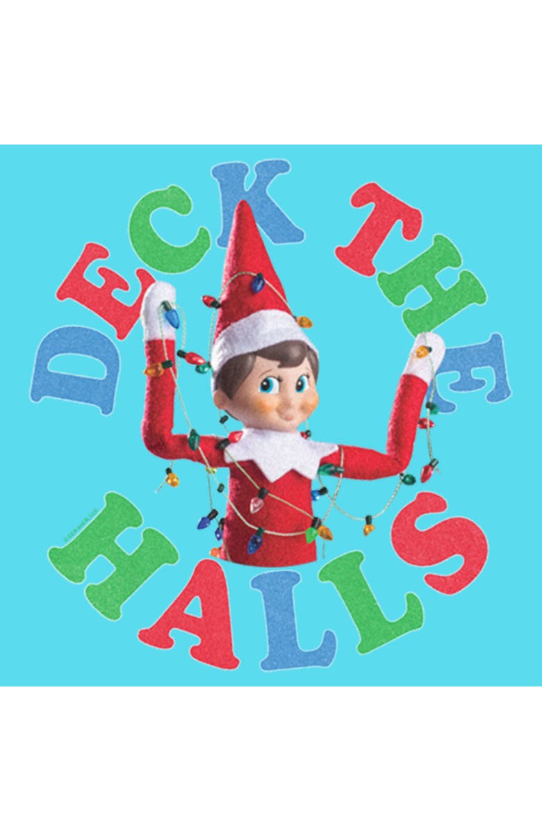 THE ELF ON THE SHELF Girl's The Elf on the Shelf Deck the Halls Christmas Lights Graphic T-Shirt, Alternate, color, Blue