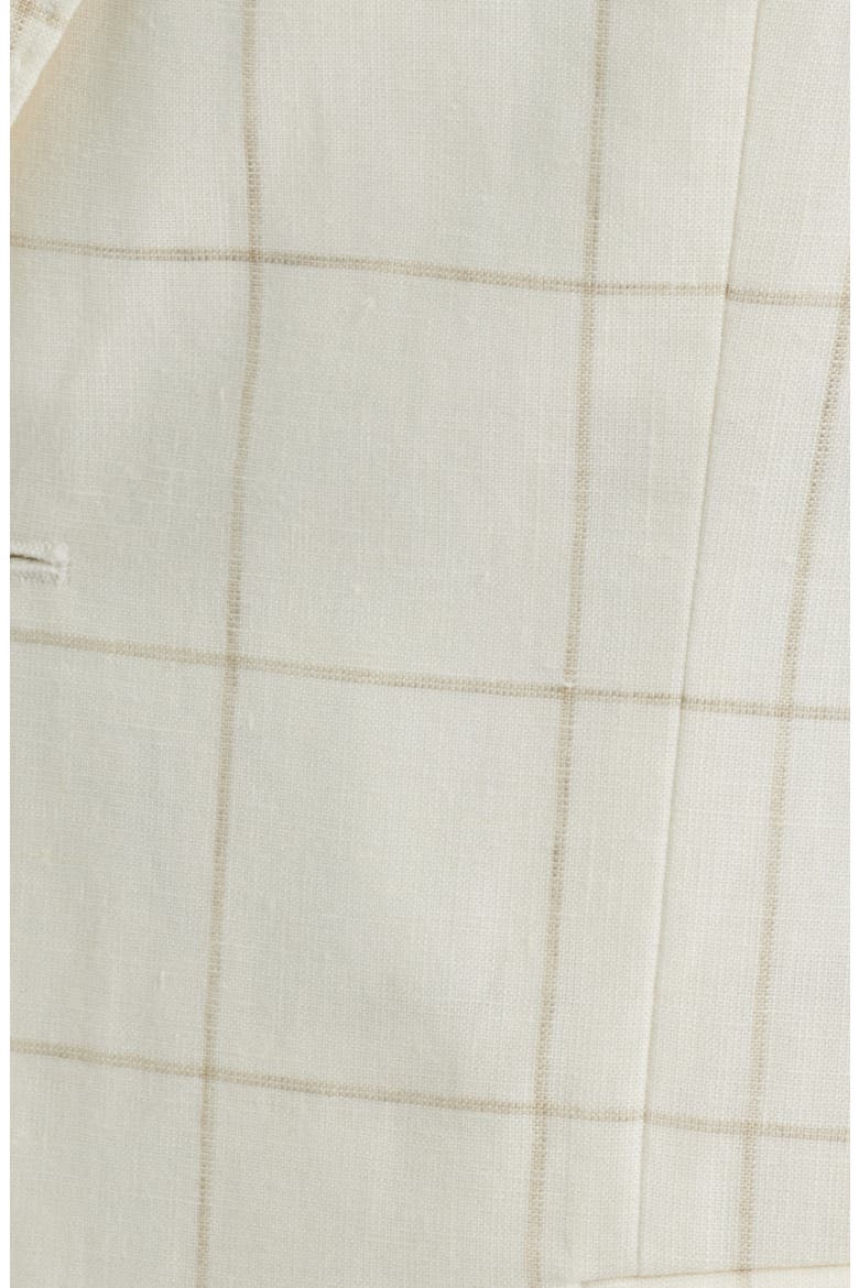 Hutson Slim Fit Windowpane Check Linen Blend Sport Coat, Alternate, color, OPEN WHITE