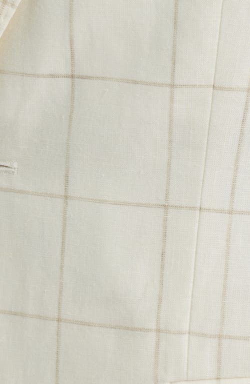 Hugo Boss Boss Hutson Slim Fit Windowpane Check Linen Blend Sport Coat In White