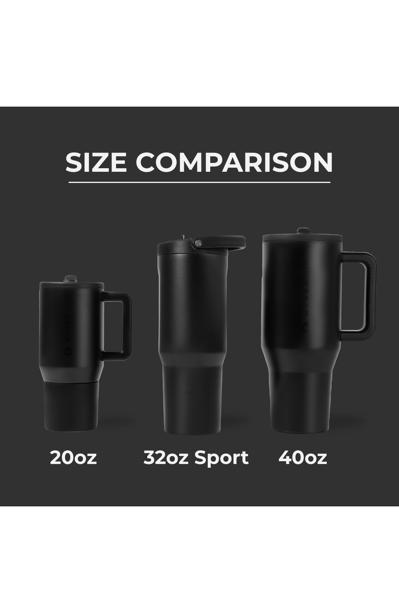 HydroJug Sport Insulated Stainless Steel Water Bottle with Flip Straw and Swivel Handle for Gym & Outdoors, Alternate, color, Black