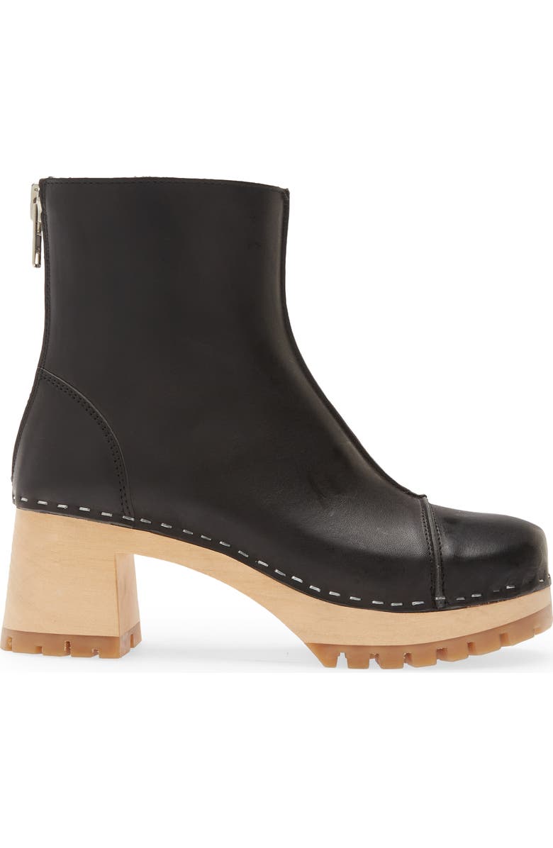 Swedish Hasbeens Stitchy Block Heel Bootie, Alternate, color,