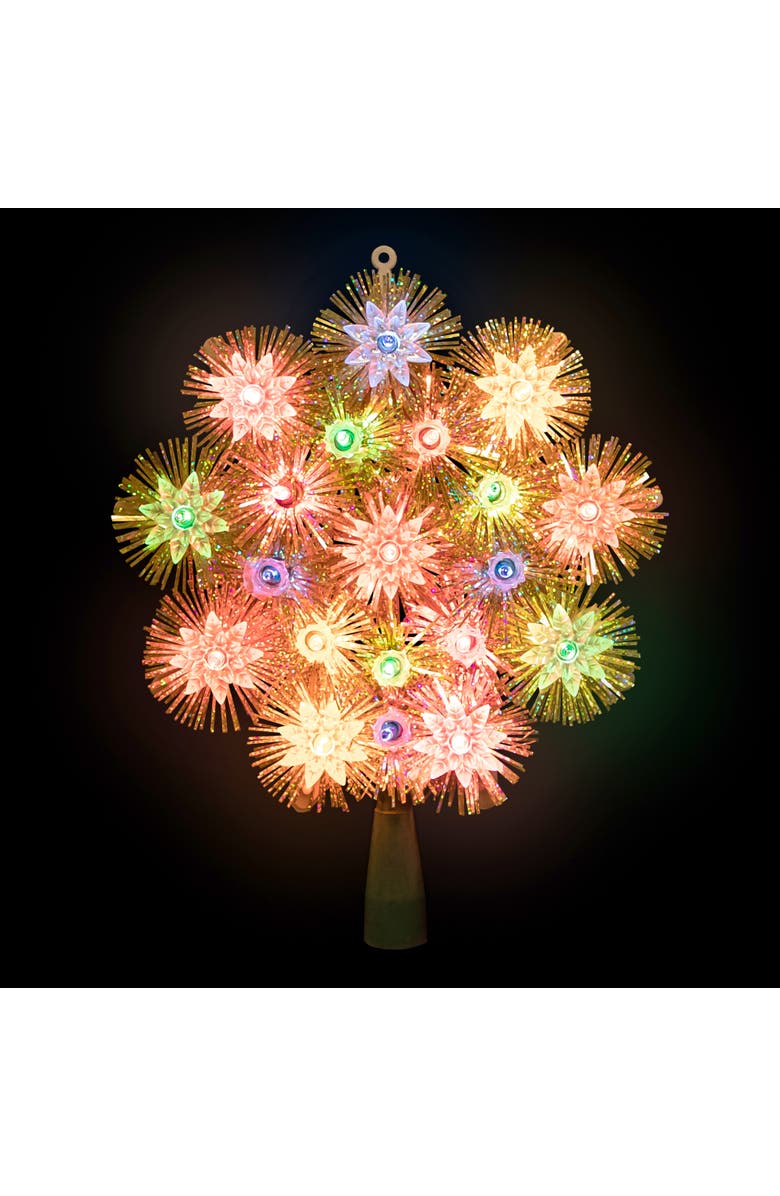 Northlight 8" Lighted Gold Retro Tinsel Snowflake Christmas Tree Topper - Multi Lights, Alternate, color,