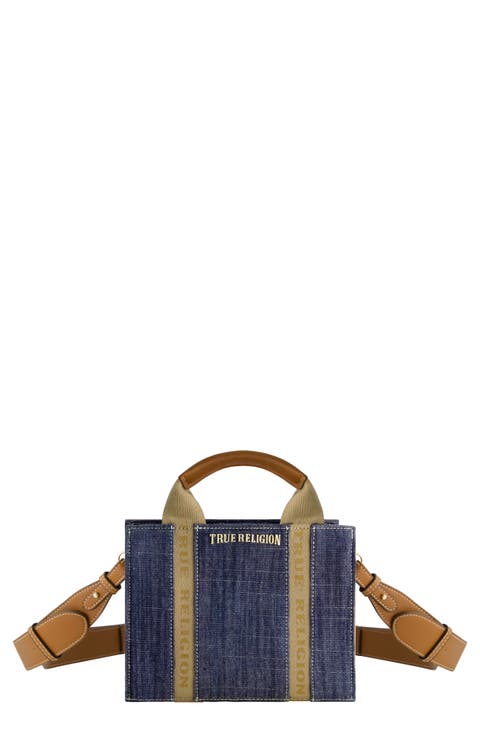 Mini Logo Denim Convertible Tote Bag