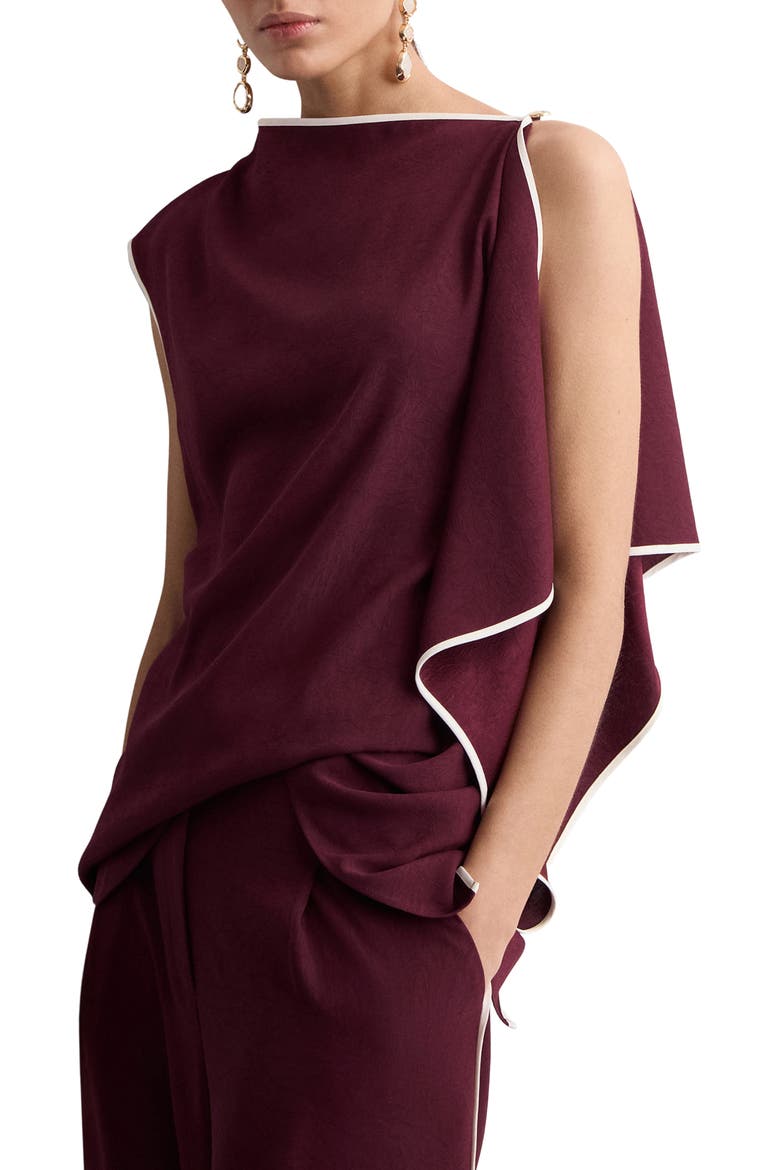 Ruffle Asymmetric Top, Main, color, ECRU