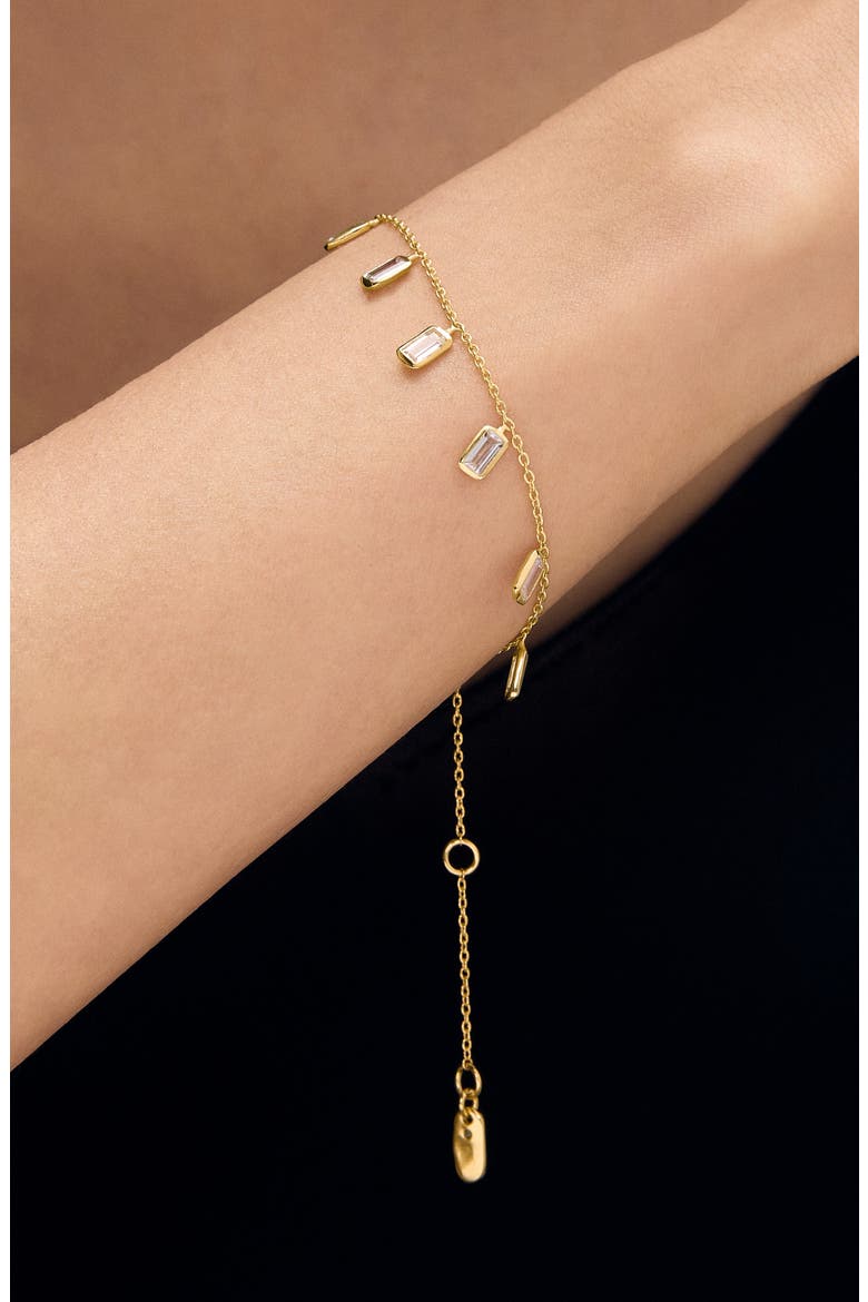 Gia White Topaz Charm Bracelet, Alternate, color, WHITE CZ/ GOLD