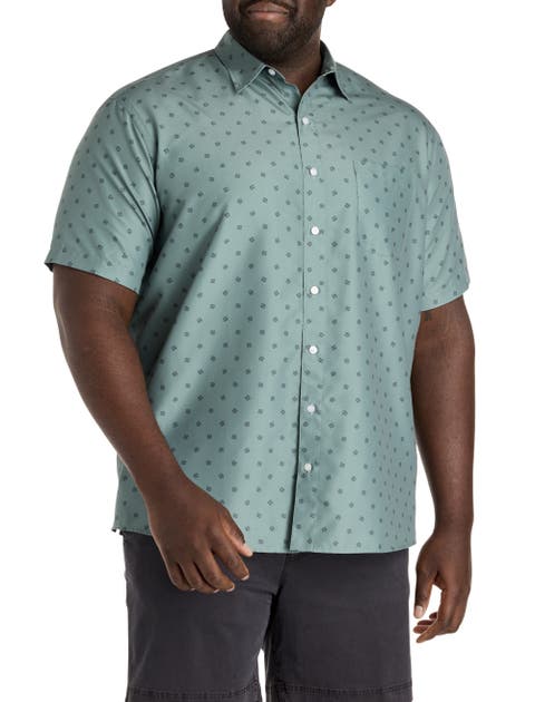 Big & Tall Microfiber Dotted Sport Shirt