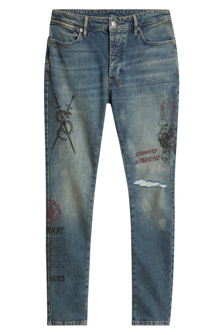 Van Winkle Billy Blue Skool Skinny Jeans, Main, color, DENIM