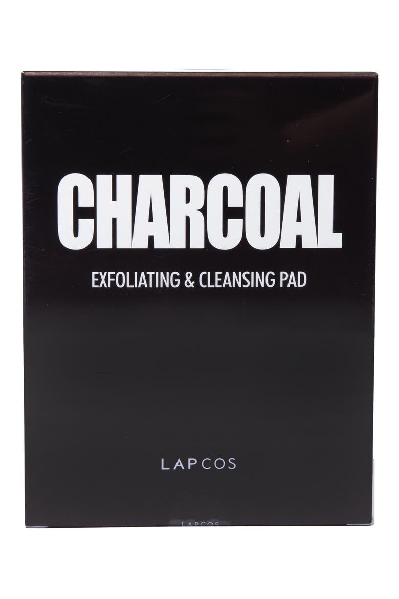 Charcoal Exfoliating & Cleansing Pad, Main, color, BLACK