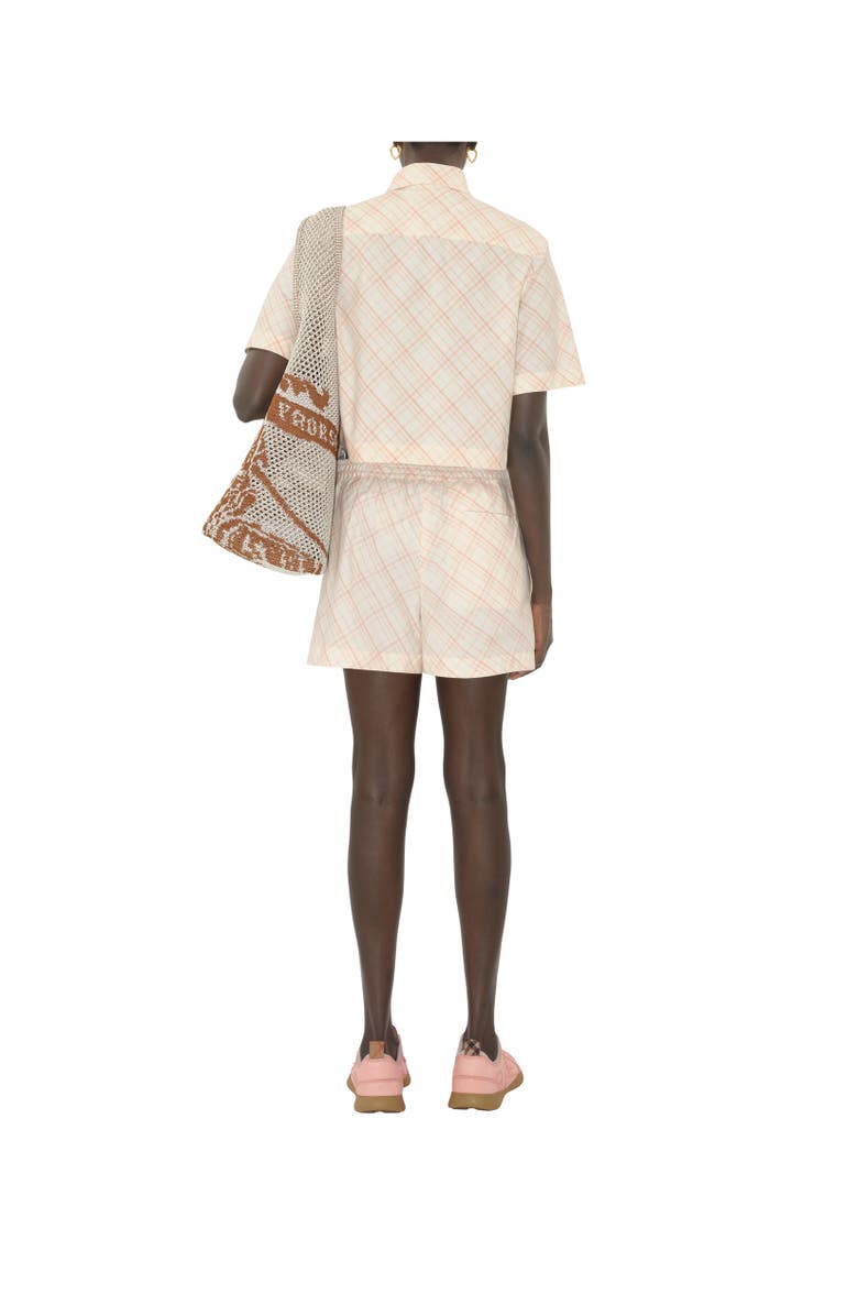 Burberry Check Cotton Pyjama Shorts, Alternate, color, Dusky Rose