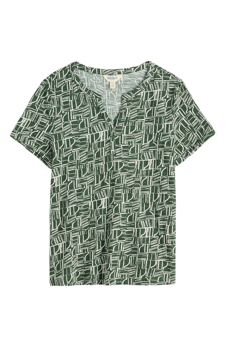 Seasalt Cornwall Waterflow Abstract Print Organic Cotton Top, Alternate, color, Wall Lines Treetop