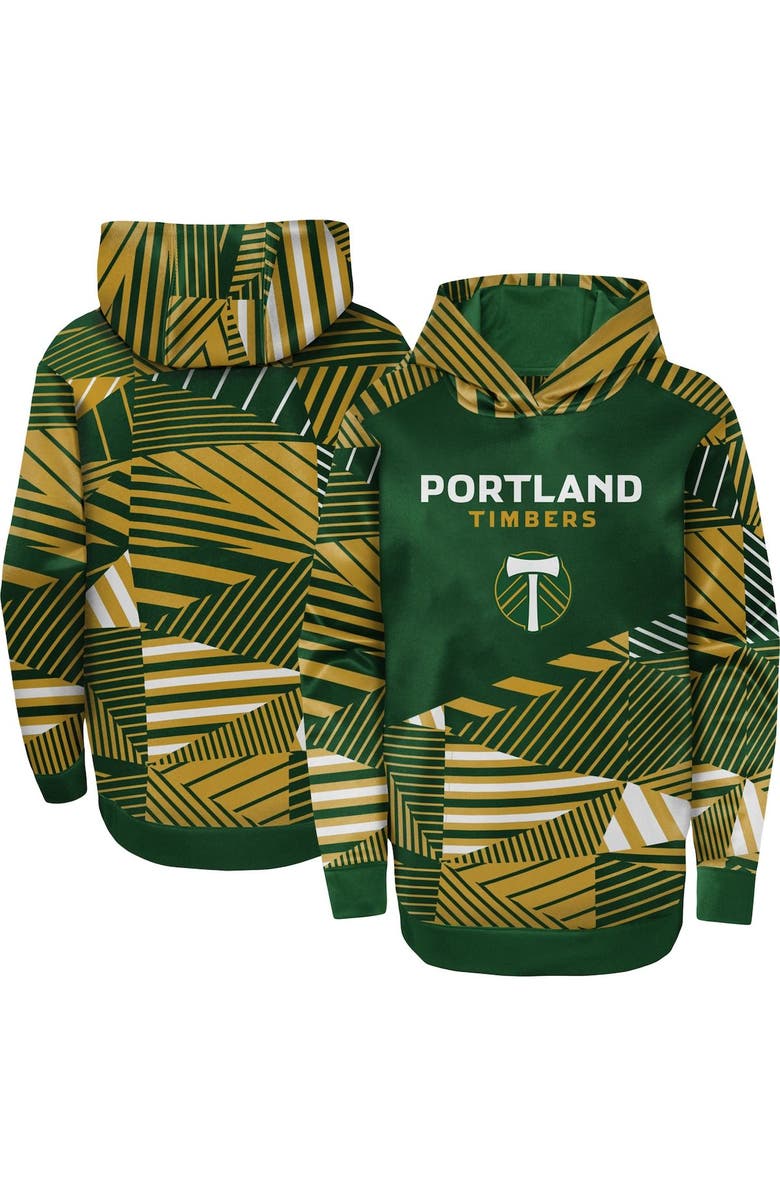 Outerstuff Youth Green Portland Timbers Pro Sweeper Pullover Hoodie, Alternate, color,