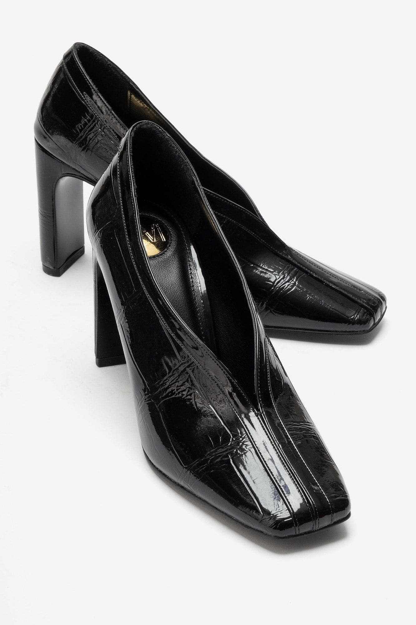 Nore Block Heel Square Toe Pump, Alternate, color, Black Print