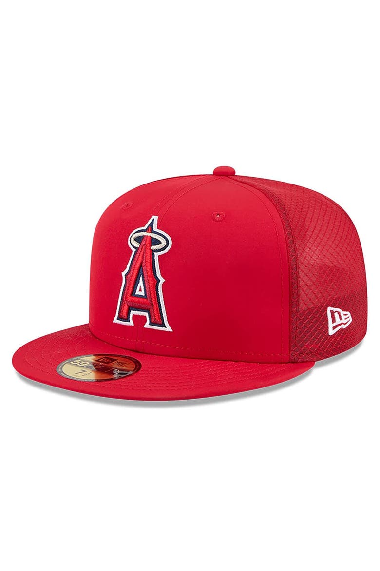 Men's New Era Red Los Angeles Angels 2026 Batting Practice 59FIFTY Fitted Hat, Main, color, Red