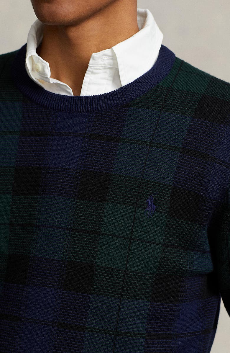 Polo Ralph Lauren Plaid Wool Sweater, Alternate, color, 
