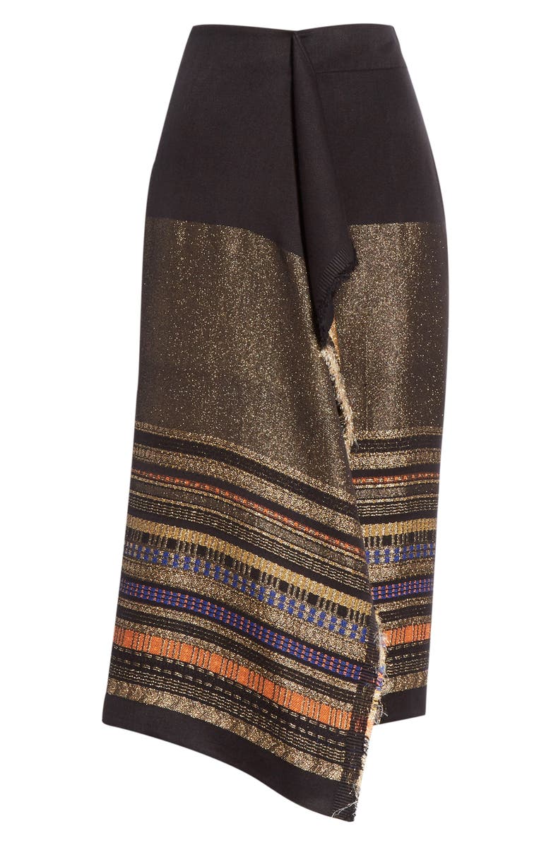 Zero + Maria Cornejo Miro Metallic Jacquard Faux Wrap Skirt, Alternate, color, 