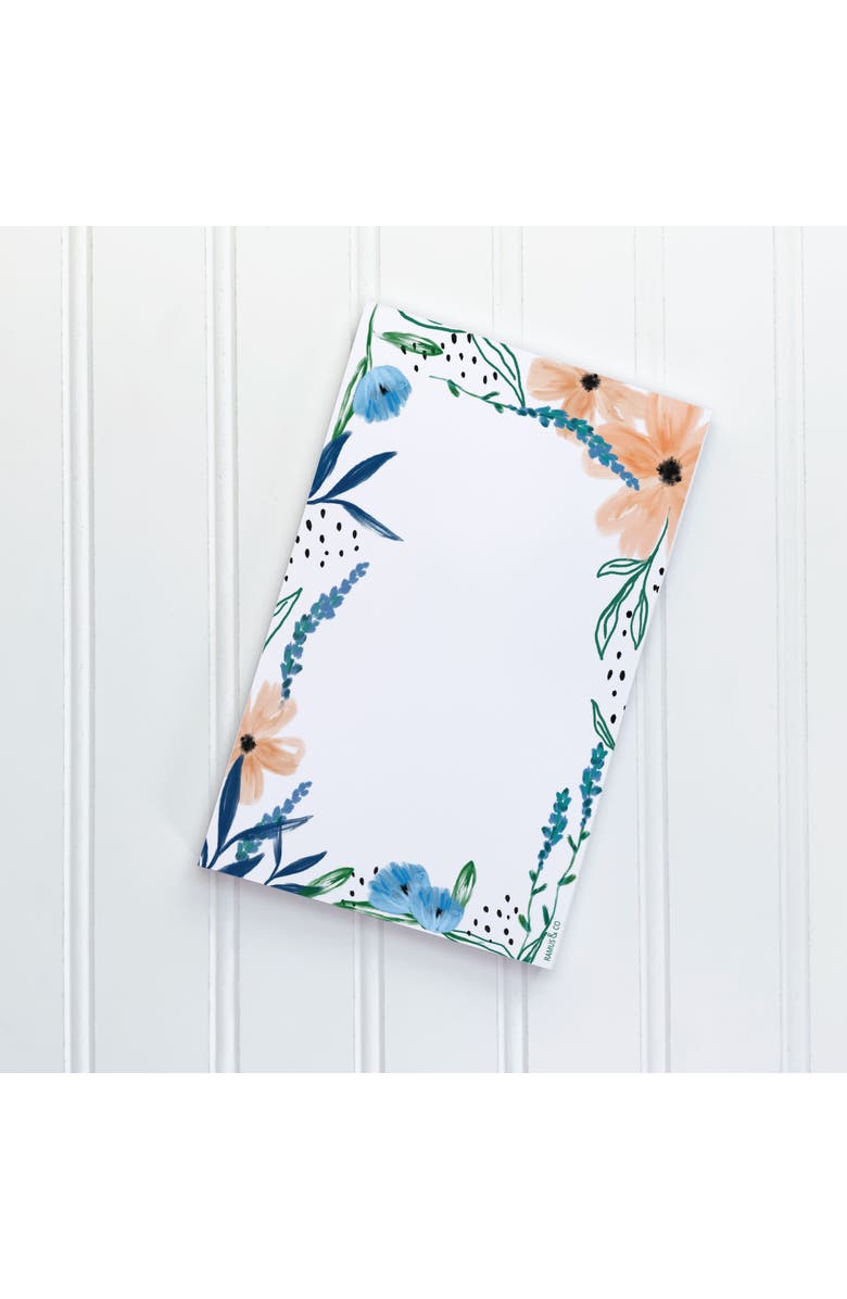 Ramus & Co Indigo 5" x 8" Floral Notepad, Main, color,