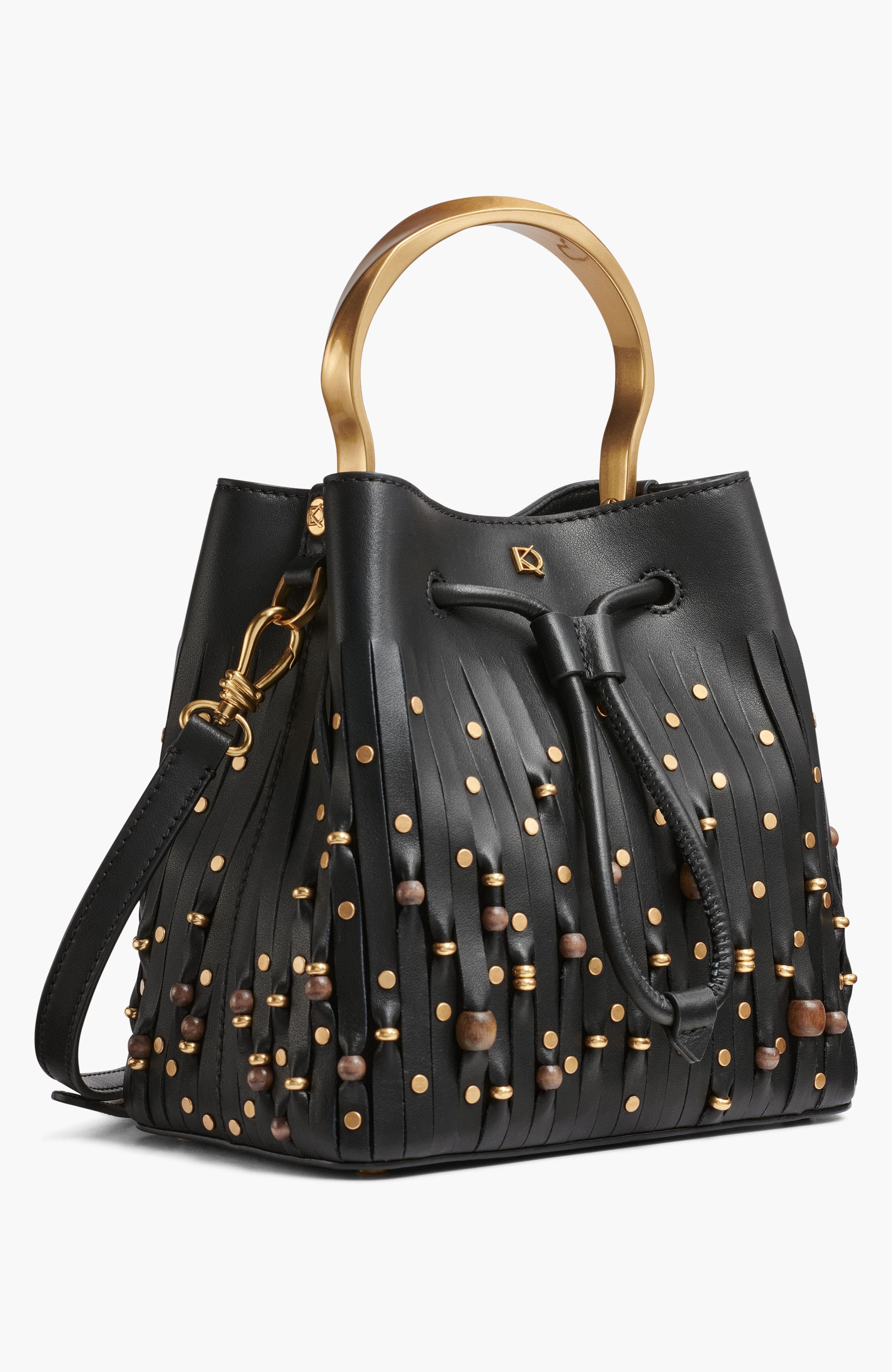 Donna Karan New York Lawrence Beaded Lasercut Bucket, Alternate, color, 