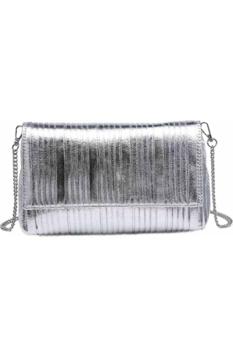 MODA LUXE Esmeralda Clutch, Main, color, Silver