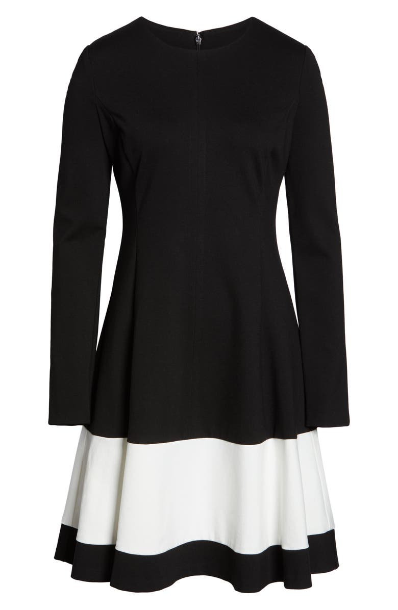 Eliza J Colorblock Stripe Fit & Flare Dress, Alternate, color,