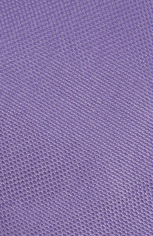 Hugo Boss Solid Black Silk Tie In Purple