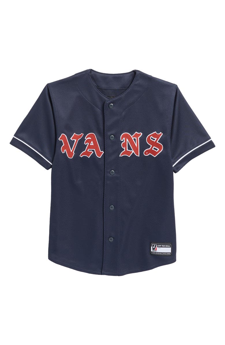 Vans Kids' Ye Olde Vans Mesh Baseball Jersey, Main, color, Parisian Night