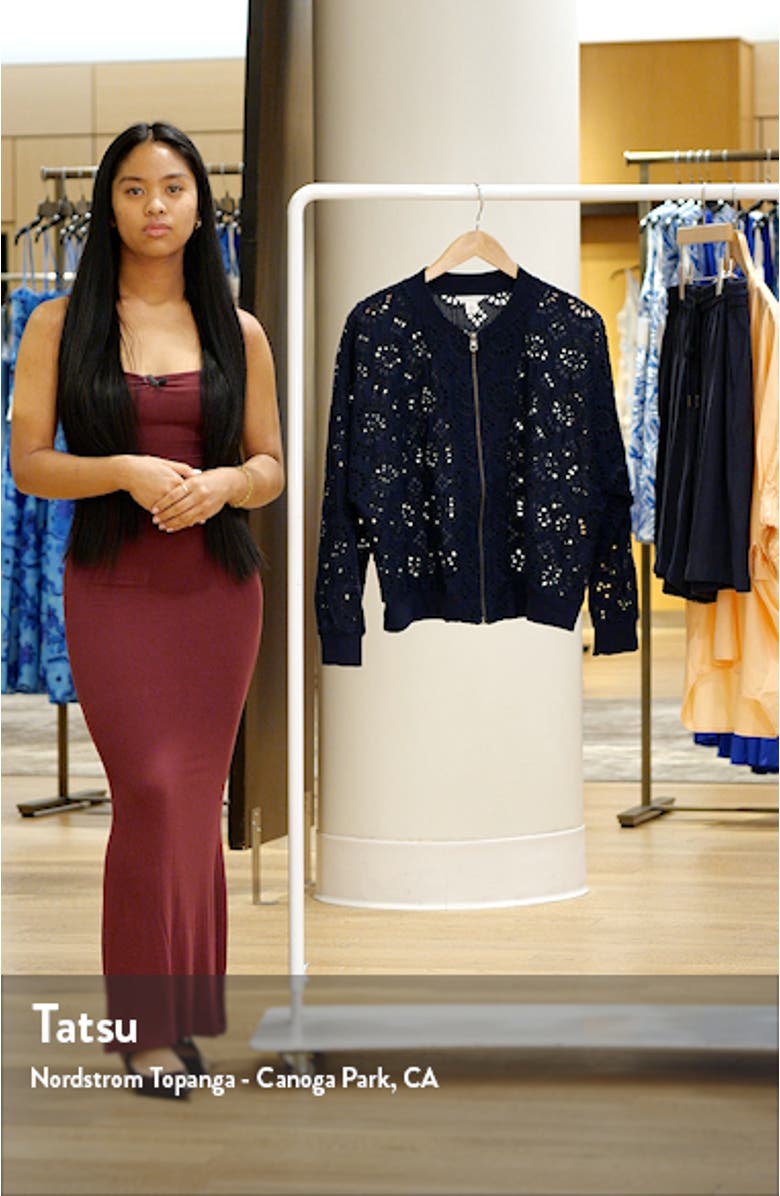 Cotton Eyelet Bomber Jacket, sales video thumbnail