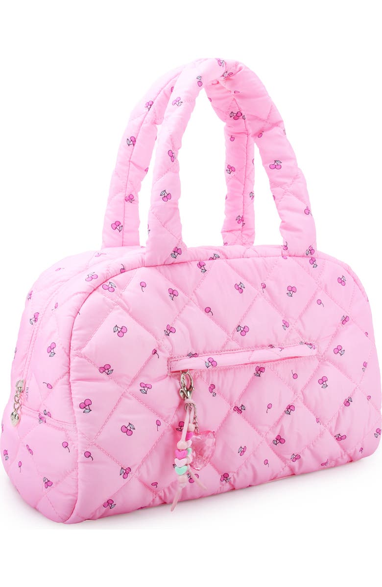 OMG Accessories Kids' Cherry Medium Quilted Water Resistant Duffle Bag, Alternate, color, Cotton Candy
