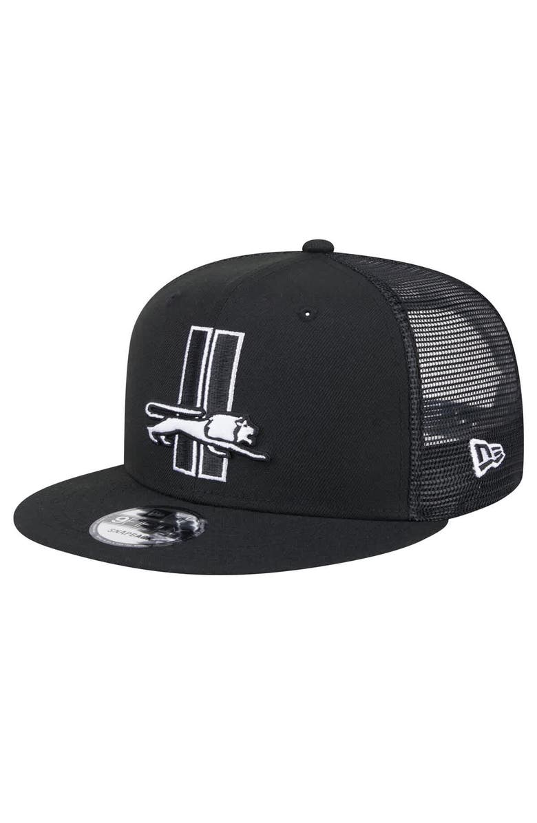 New Era Men's New Era Black Detroit Lions Main Trucker 9FIFTY Snapback Hat, Main, color, Black