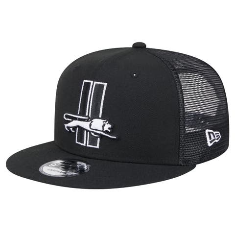 Men's New Era Black Detroit Lions Main Trucker 9FIFTY Snapback Hat