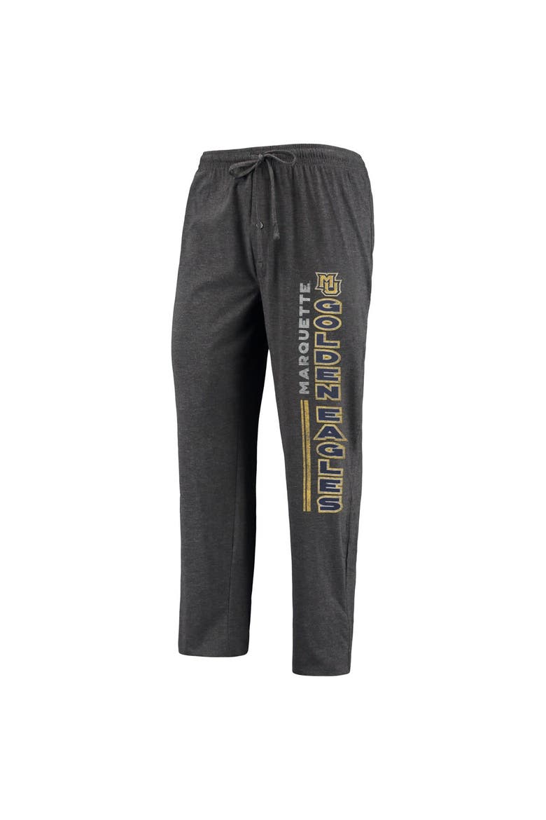 Men's Concepts Sport Heathered Charcoal/Navy Marquette Golden Eagles Meter T-Shirt & Pants Sleep Set, Alternate, color, Heather Charcoal
