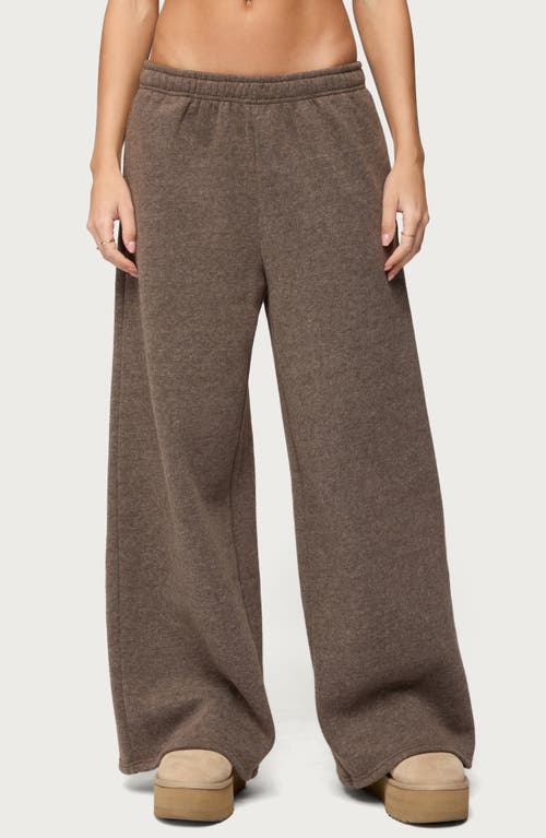 EDIKTED Laulie Wide Leg Sweatpants in Brown at Nordstrom, Size Small