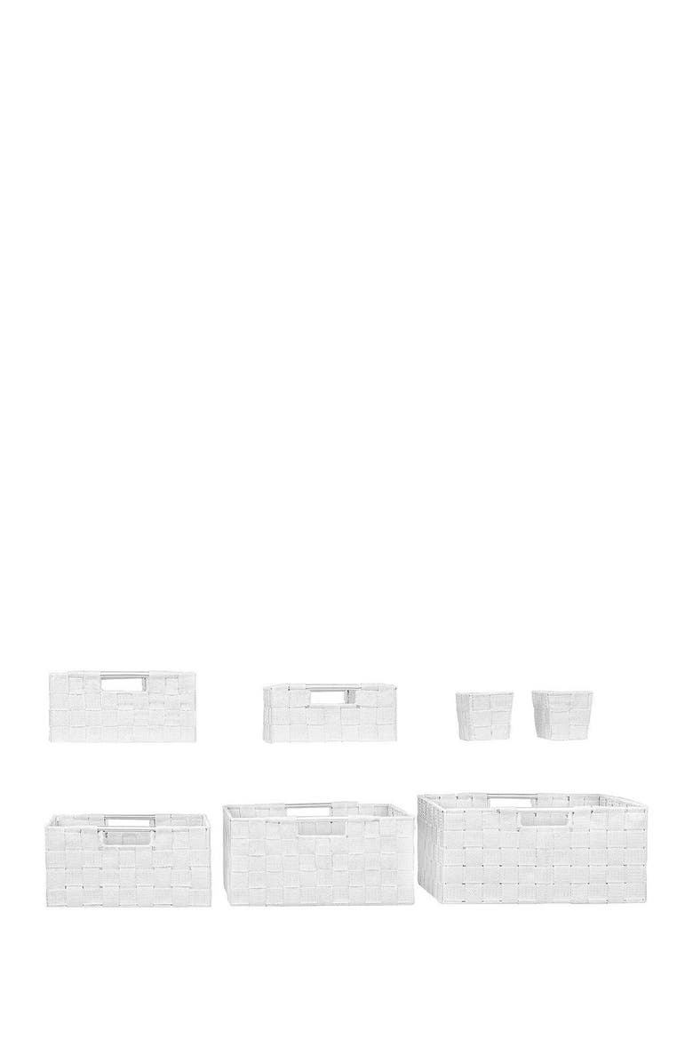White Weave 7-Piece Basket Set, Alternate, color, WHITE