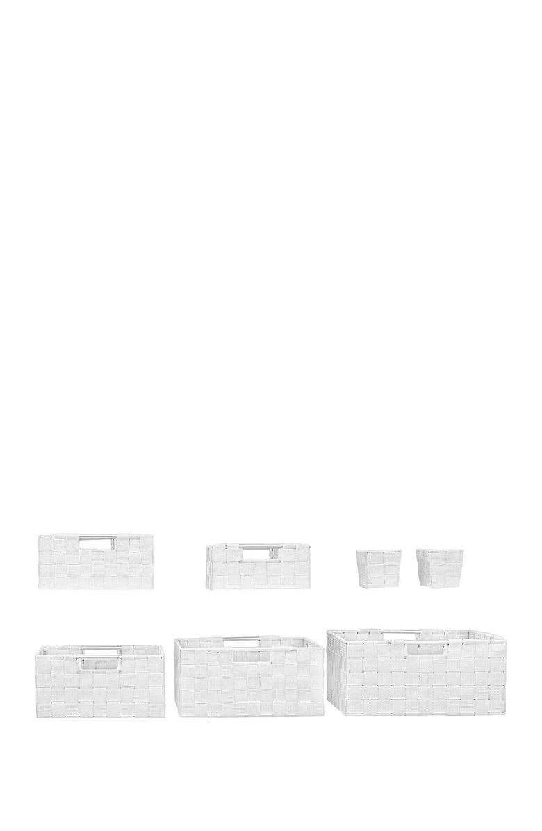 SORBUS White Weave 7-Piece Basket Set, Alternate, color, White