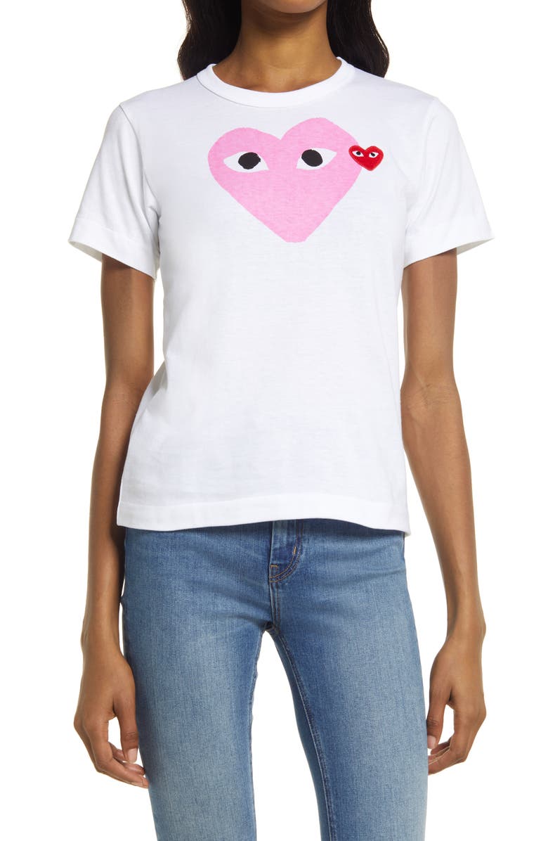 Comme des Garçons PLAY Heart Graphic Tee, Main, color, 