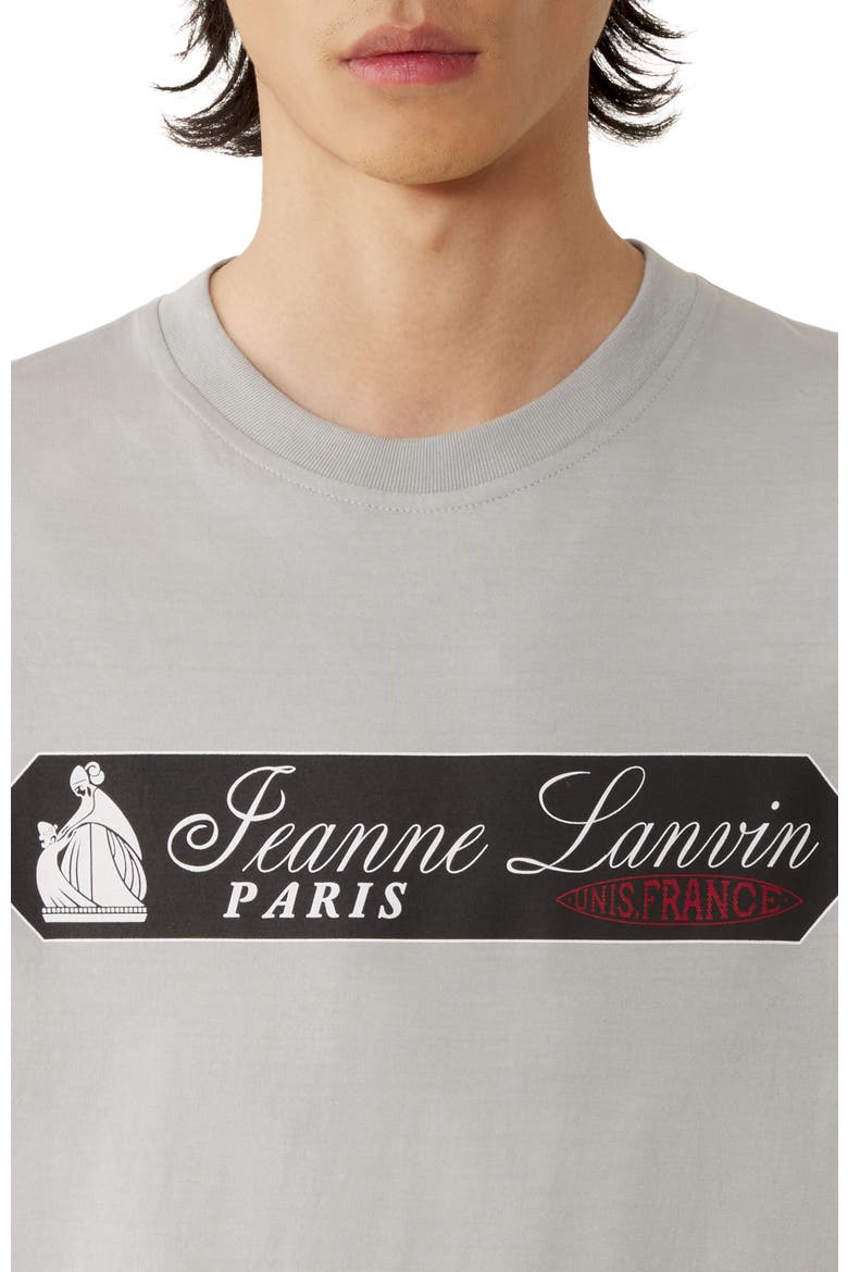 Printed Lanvin Signature Label T-Shirt, Alternate, color, Grey