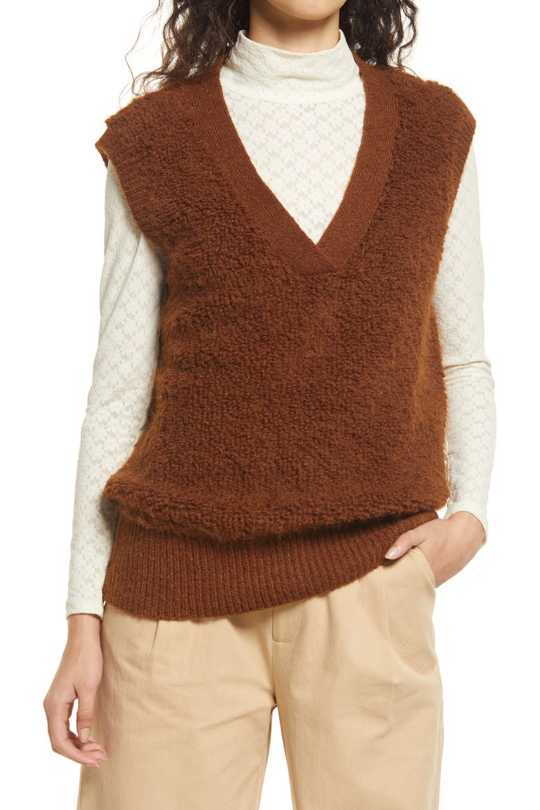Loopi Fuzzy Sweater Vest, Main, color, EMPERADOR