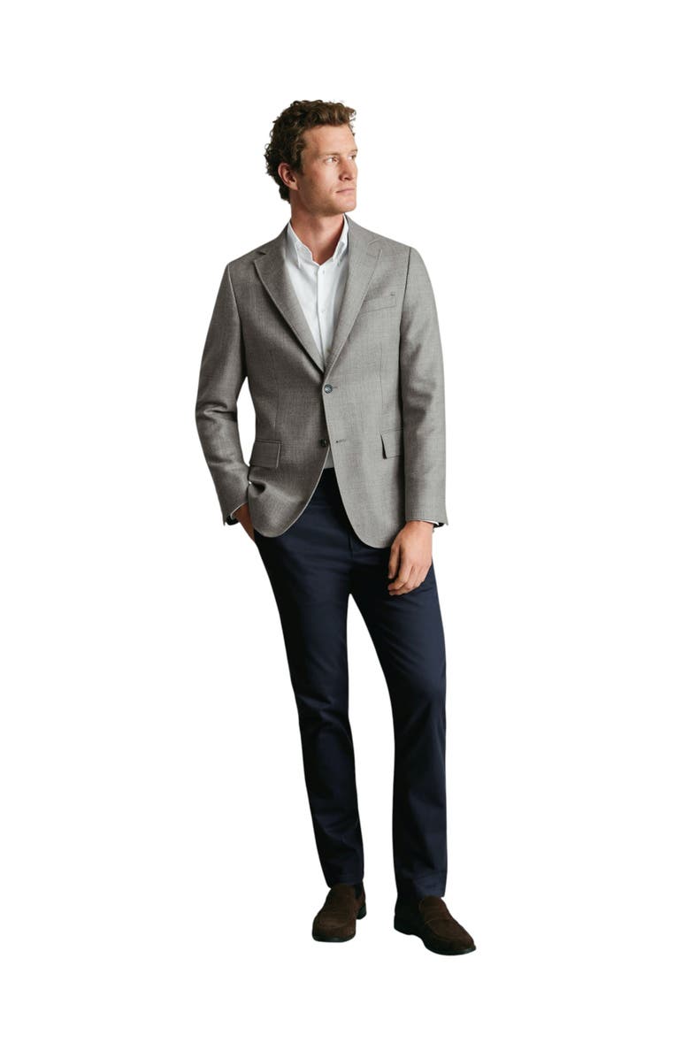 Charles Tyrwhitt Wool Texture Twill Jacket, Alternate, color, Silver Grey